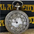 Vintage Bronze Hollow Gear Pocket Watch Steampunk Quartz Pocket Watch Retro Necklace Watch - Large Size (47mm) / Bronze