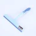 Blue window squeegee tool, household glass cleaning scraper with comfortable handle for mirror. - Blue