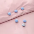 Light blue fabric duvet fasteners set, anti-shift quilt clips holder, home bedding accessory - Light Blue Mushroom Button