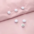 White fabric quilt fasteners, anti-shift duvet clips, detachable reusable bedding tools. - Off White Mushroom Button