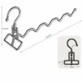 Portable stainless steel folding clothes hanger with 5 wave hooks, ideal for travel. - Foldable Rotating 5-Hook / Silver