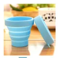 Portable Blue Collapsible Silicone Travel Cup, Outdoor Telescopic Portable Cup for Mouthwash - 170ml / Blue