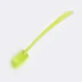 Light green long-handled cleaning brush for bathroom toilet and floor cleaning, durable plastic. - Green