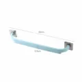 Blue wall mounted bathroom towel rack punch free plastic storage organizer shelf 44cm - Blue