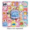 50 Pcs Cute Macaron Cartoon Animal Stickers Waterproof DIY Phone Case Luggage Decals - 50 Pieces/Pack / Multicolor