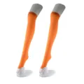 Vibrant orange over knee high socks, perfect for daily wear, parties, and Halloween costumes. - One Size / Orange
