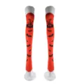 Halloween printed thigh high socks, funny ghost festival bat pattern cosplay party stockings. - One Size / Red Bat Pattern