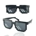 Pixel mosaic sunglasses black frame funny thug life glasses party cosplay eyewear - Pixel Mosaic Style / Black