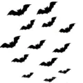 Black bat wall stickers for Halloween party window glass decoration removable decor. - Bat Shape (BF09) / 16 Pieces/Pack
