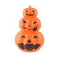 Halloween stacked pumpkin LED light scary expression glowing orange plastic party decoration prop - Glowing Stacked 3 Pumpkins / Orange
