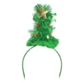 Christmas tree headband cute holiday party hair hoop festive green hair accessories - One Size / Christmas Tree / Green