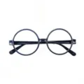 Classic round black frame glasses for party, vintage decorative costume eyewear frame. - One Size / 1 Piece / Black