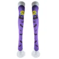 Halloween printed thigh high socks purple bat pattern cosplay party costume stockings - One Size / Purple Bat Pattern