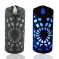 Halloween LED Bougie Tete de Mort Toile d Araignee Lumiere Changeante Lampe Variante - Noir