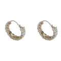 Elegant gold-tone hoop earrings featuring zircon wheat ear design motifs for women. - Zircon Wheat Hoop Ear Buckle / Light Coffee Gold