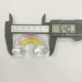 Decorative miniature glass rainbow paperweight with colorful stripes, 64mm size display - Large Rainbow Figurine with Transparent Base / 65x35x20mm