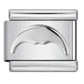 Italian modular bracelet link charm in polished stainless steel with crescent moon - Crescent Moon Style (ICY047-2)