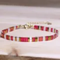 Bracelet en perles Tila fait main de style ethnique rétro en rouge et doré chic - Style Bohème Rouge Blanc Or (Tila 21) / Rouge/Blanc/Or