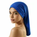 Premium zijdeachtige koningsblauwe slaapmuts voor dreadlocks en ademende haarverzorging - Eén maat / Donkerblauw