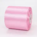 Rouleau de ruban de satin rose de 7,5 cm pour emballage cadeau élégant et mariage - Rose Moyen