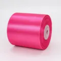 Rouleau de ruban de satin rouge rose de 7,5 cm pour cadeaux et mariage - Rose rouge
