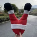 Weihnachten verkehrt herum Elfenbeine Plüsch Dekoration für Baum Tür Zuhause Feier Party - Weihnachtsmann Beine Stil