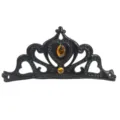 Black crown headband for girls, cute princess tiara hair accessory with amber gems. - Black