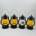 Halloween LED Pumpkin Lantern Hanging Decor 4-Piece Set Battery Operated Party Props - Random Expression / Orange Pumpkin