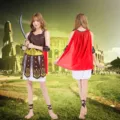 Disfraz de guerrera romana para mujer Halloween cosplay actuación escenario capa roja. - Talla única / Conjuntos / Disfraz de Guerrera Romana