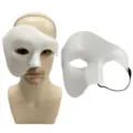 Masque de Mascarade Blanc Style Fantôme Demi-Visage pour Fête et Halloween Soirée - Blanc