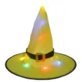 LED beleuchteter Halloween Hexenhut gelb magisches Kostüm Party Deko Requisite - Einheitsgröße / Gelb