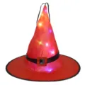 LED beleuchteter roter Hexenhut Halloween Hängedeko Party Kostüm gruselige Festrequisite - Einheitsgröße / Rot