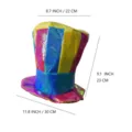 Colorful striped top hat for festival party, iridescent magical clown costume headwear item - One Size / Iridescent Striped