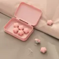 Lot de fixateurs de couette rose en forme de fleur avec boîte, pinces de coin sécurisées. - Lot de 8 / Rose Clair