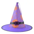 Halloween LED Lighted Witch Hat Purple Party Costume Accessory Spooky Festival Decor - Purple Pumpkin Pattern without Light