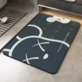 Tapis de bain antidérapant avec design artistique, tapis absorbant et à séchage rapide. - Panier Simple Ours-carré
