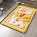 Alfombra de baño absorbente esterilla suelo oso amarillo diseño lindo antideslizante - Oso De Baño Cuadrado / Tapete Pequeño De 30 X 40 Cm [se Recomienda Uno Más Grande]