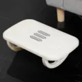 Ergonomische verstellbare Fußstütze für das Büro unter dem Schreibtisch mit Massagerollen. - Massage-Schaukelstil / Weiß