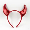 Red devil horn headband for Halloween party, glossy devil horns hair hoop costume accessory. - One Size / Red Glossy Horn Style