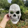 White full face skull mask for Halloween party, horror cosplay masquerade and costume events. - Skeleton Ghost Face Mask / White