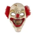 Halloween scary clown mask with red hair creepy full face mask horror party costume props. - Red-Haired Grin Clown Mask / Antique Finish