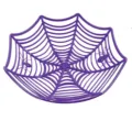 Halloween corbeille fruits toile araignée plastique violette fête décoration table bonbon - Violet