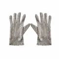Kurze silberne Paillettenhandschuhe für Tanzpartys, Bühnenaufführungen und Festkostüme. - Einheitsgröße / Silber