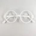 White round frame glasses costume accessory for adult kids cosplay party novelty fashion dress up - One Size / 1 Piece / White