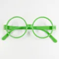 Green round glasses frame decorative prop, classic wizard costume accessory for kids and adults. - One Size / 1 Piece / Green