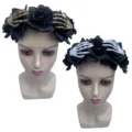 Halloween black rose skeleton hand headband gothic hair hoop party costume accessory variant - White Ghost Claw / Black Flower