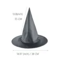 Chapeau de sorciere noir pointu pour fete de costume Halloween, accessoire cosplay. - Taille unique / Chapeau de Sorcier Noir