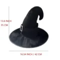 Chapeau de sorcière noir d'Halloween en velours avec boucle en strass costume cosplay fête - Taille unique / Style Avec Boucle