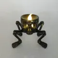 Halloween Totenkopf Bein LED Nachtlicht gruselige Kerzenhalter Party Dekoration Lampe - Leuchtende Vierbeinige Skelett Kerzenlicht