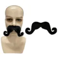 Halloween novità finta barba stile francese pirata detective baffi adesivi festa costume - Nero
